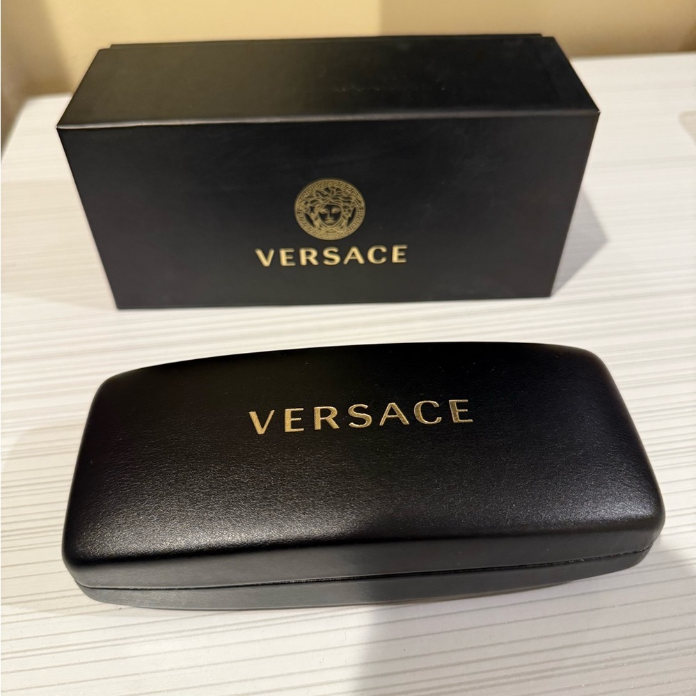 Versace Black and Gold Glasses Case